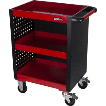 Workshop Service Trolley KS Tools ECOline, 3 Shelves, Red / Black
