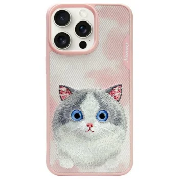 Nimmy iPhone 15 Pro Max vāciņš Big Eyed Pet 2.0 Cat, rozā