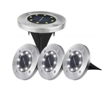 Solar Ground Garden Lights KX5255, 8 LED, IP65, 12 Pcs, Cold White
