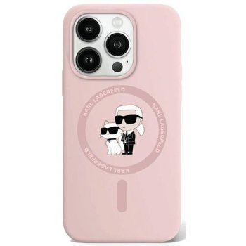 Karl Lagerfeld iPhone 15 Pro vāciņš Silicone Karl & Choupette MagSafe, rozā