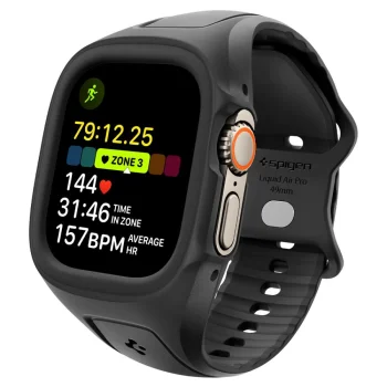 Spigen Liquid Air Pro Strap and Case for Apple Watch Ultra 49mm, Black