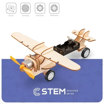 Деревянный STEM-конструктор Самолет с пропеллером