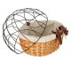 Wicker Bicycle Pet Carrier Basket with Metal Wire Mesh for Dogs Cats
