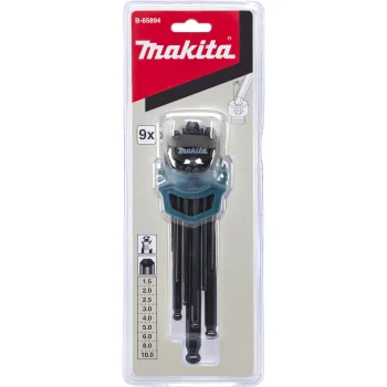 Makita B-65894 Hex Key Wrench Set, 9 Pieces, 1.5 - 10 mm