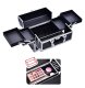Makeup Case Box Cosmetic Bag Organizer - 30x20x25cm, Black