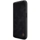 Ādas futrālis ar kameras vāciņu iPhone 15 Pro Max Nillkin Qin Leather - melns | Case with Camera Cover for Black