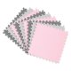 Puzzle foam mat 180x180cm 9 pcs grey pink