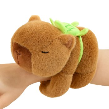 Capybara Plush Slap Bracelet Stuffed Animal Toy for Kids with Turtle Backpack