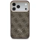 Коричневый чехол Guess 4G с кошельком и MagSafe для iPhone 18 Pro и 17 Pro