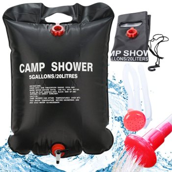 Portable Solar Camping Shower Bag 20L, Black