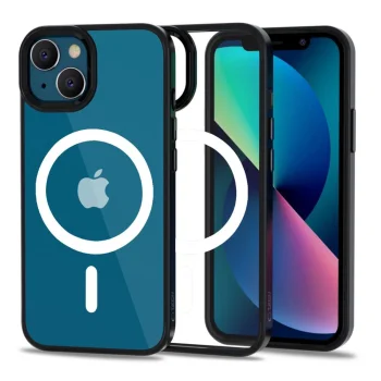 Apple iPhone 13 6.1'' Tech-Protect MagMat MagSafe Case Cover, Transparent and Black | Telefona Vāciņš Maciņš...