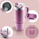 Vacuum Insulated Tumbler with Straw 1180 ml Berdsen, Pink