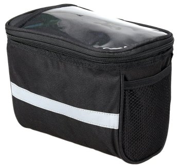 Bike handlebar bag with reflective elements, 3.5L, black