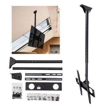Maclean MC-631 griestu TV kronšteins 32-65", VESA līdz 400x400, līdz 50 kg, melns