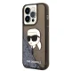 Karl Lagerfeld Liquid Glitter Karl Head vāciņš iPhone 14 Pro, melns