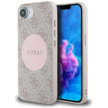 Guess 4G Circle Classic Logo MagSafe Case for iPhone 16e Pink