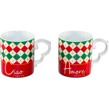 Набор фарфоровых кружек Bialetti Tricolore, 300 мл, 2 шт.