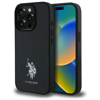 US Polo USHCP15XPGEK iPhone 15 Pro Max 6,7\" melns/melns Āda Izšūti DH Color | 6.7\" black/black Leather Embroidered