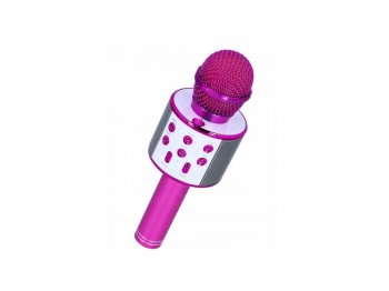 Bezvadu mikrofons ar iebūvētu skaļruni WS-858, Rozā krāsa | Karaoke microphone portable wireless speaker