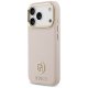 Guess iPhone 17 Pro vāciņš Grained PU Strass Logo MagSafe, rozā