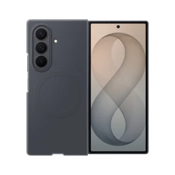 Samsung Galaxy Z Fold 8 vāciņš Samsung Silicone Magnet Case ar 2 plēvēm, melns