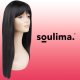 Melna gara parūka sievietēm P14833 | Black Long Wig for Women
