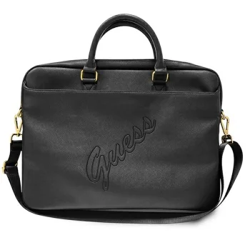 Сумка для ноутбука 16" Guess Saffiano Script черная