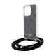 Guess iPhone 15 Pro Case HC Crossbody Cord 4G Print, Black