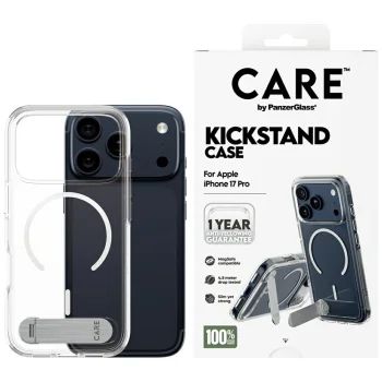 Чехол PanzerGlass для iPhone 17 Pro Feature Case с подставкой и MagSafe, прозрачный