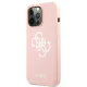 Vāciņš Guess iPhone 13 Pro / 13 6.1\" GUHCP13LLS4GWPI Silicone 4G Logo, rozā