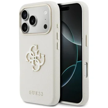 Guess FW sveķu logo vāciņš iPhone 17 Pro – bēšs | Phone Case Cover
