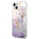 Guess Flower Liquid Glitter Case for iPhone 14 Plus - Violet
