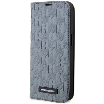 Чехол-книжка Karl Lagerfeld для iPhone 14 Pro Max Saffiano Monogram, серебристый