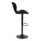 ModernHome Adjustable Swivel Bar Stool with Back and Footrest for Kitchen, Black