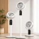 Bezvadu uzlādējams 3-in-1 ventilators ar pulti, balts/melns