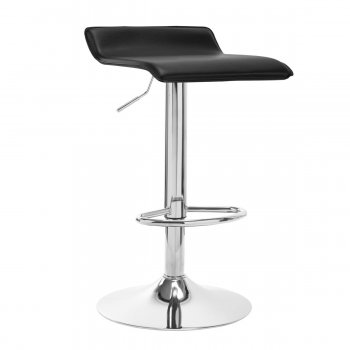 Grozāms eko ādas bāra krēsls ar regulējamo augstumu QS-B08, Melns | Swivel Adjustable Height Bar Counter Stool...