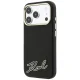 Karl Lagerfeld Grained Resin Signature Logo MagSafe vāciņš iPhone 18 Pro Max / 17 Pro Max, melns