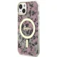 Чехол Guess для iPhone 14 Flower MagSafe, розовый