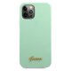 Apple iPhone 12 / 12 Pro 6.1\'\' Guess Metal Logo Script Case Cover (GUHCP12MLSLMGGN), Green