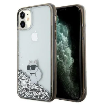 Чехол Karl Lagerfeld для iPhone 11 Liquid Glitter Choupette, прозрачный