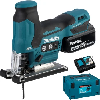 Akumulatora svārsta figūrzāģis Makita DJV185RF1J 18V LXT ar 3.0 Ah akumulatoru un lādētāju