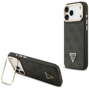 Guess 4G PU Triangle Logo & Stand Camera Magsafe Phone Case Cover iPhone 17 Pro Max - Black