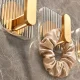 Pašlīmējošs akrila vannas istabas āķis, kvadrātveida, zelta