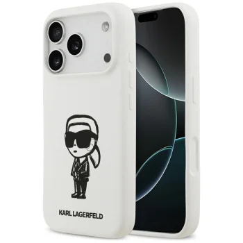 Karl Lagerfeld Karl Sketch & Logo MagSafe vāciņš iPhone 17 Pro, Balts