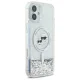 Karl Lagerfeld iPhone 16 vāciņš Liquid Glitter Karl & Choupette MagSafe, caurspīdīgs