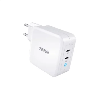 Choetech GaN 100W PD Sienas Lādētājs, 2x USB-C, Balts