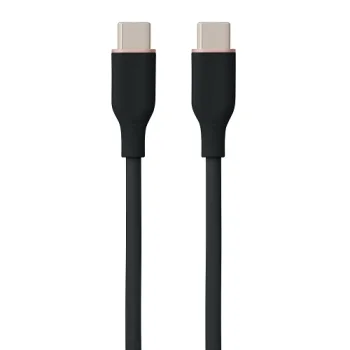 Silikona USB Type-C - Type-C kabelis 100W, 1m, melns