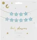 Светло-голубой баннер Baby Shower в форме звезд, 290x16,5 см