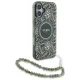 Guess iPhone 16 Plus Case IML Flowers Allover Electro with Pearl Strap, Green