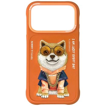 Nimmy Glasses stilīga suņa vāciņš iPhone 17 Pro Max telefonam – oranžs | Phone Case Cover